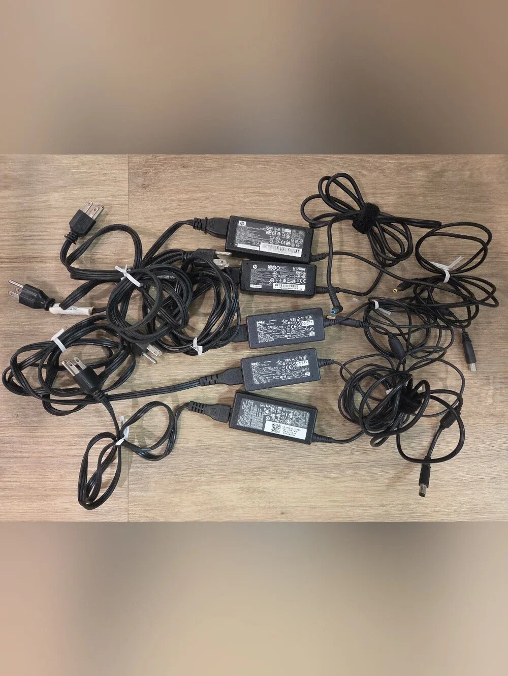 Lot Of 5 Laptop Chargers HP & Dell AC Power Adapters, Used, Untested